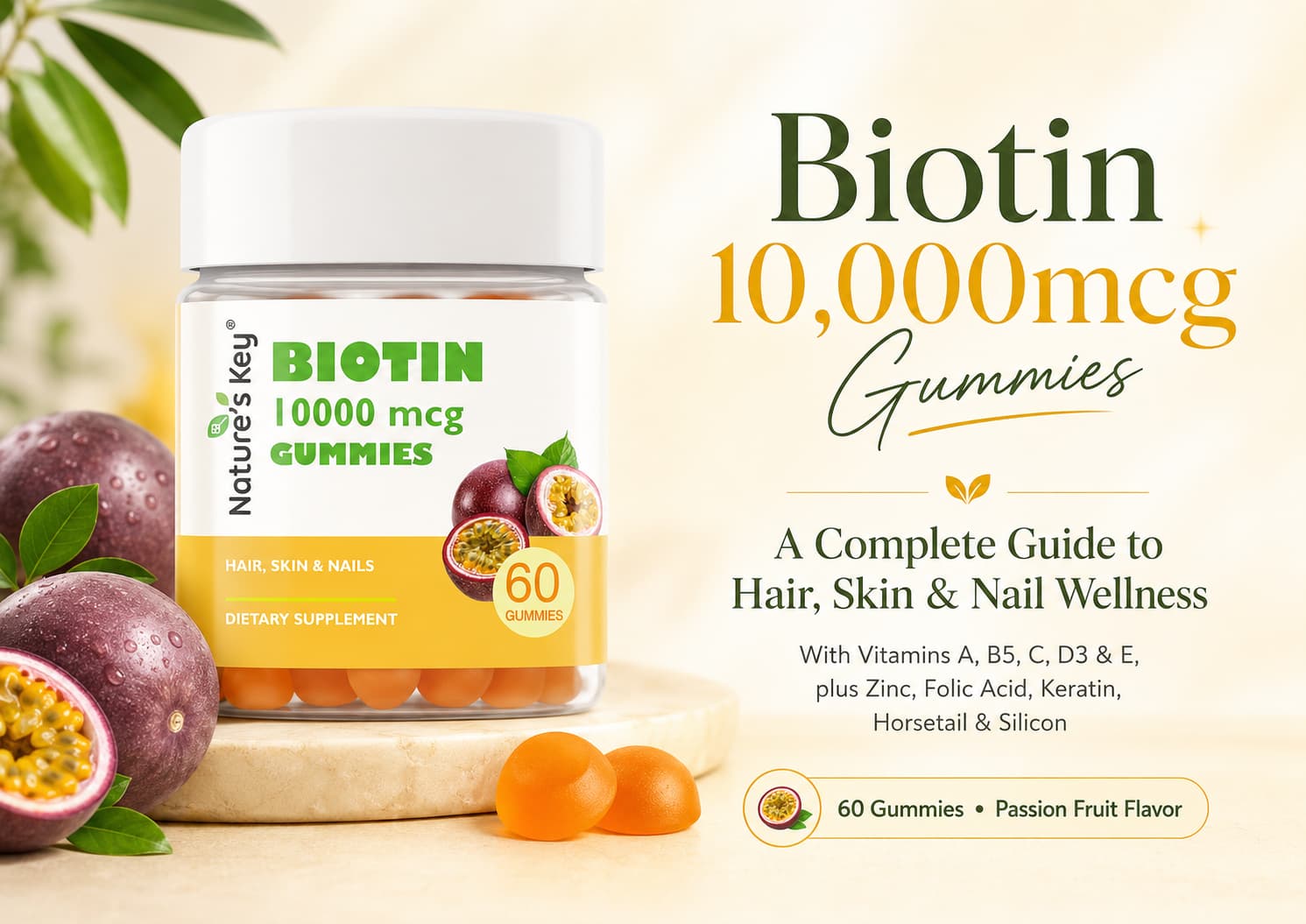 Biotin 10,000mcg Gummies for Hair, Skin &amp; Nails: A Complete Beauty Support Guide
