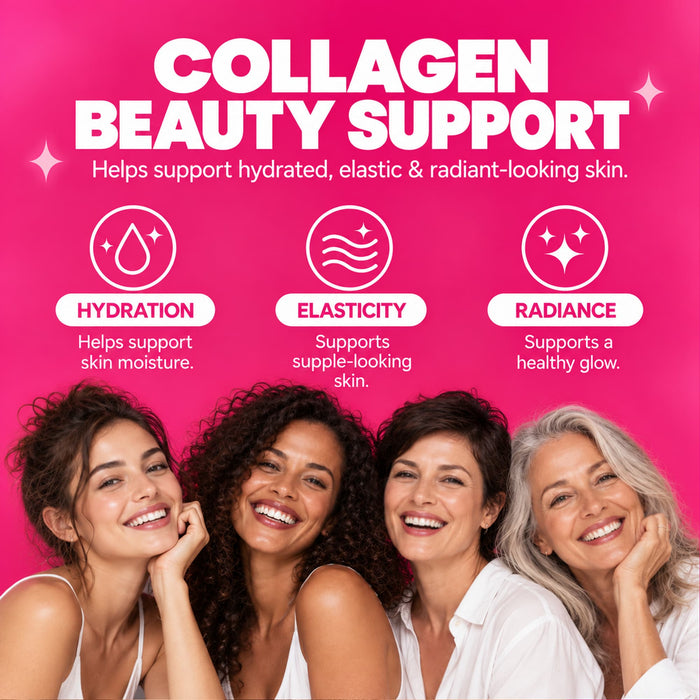 Nature's Key Marine Collagen Peptides Powder 3000mg with Vitamin C, Hyaluronic Acid & Biotin – Peach Mango, 30 Sticks