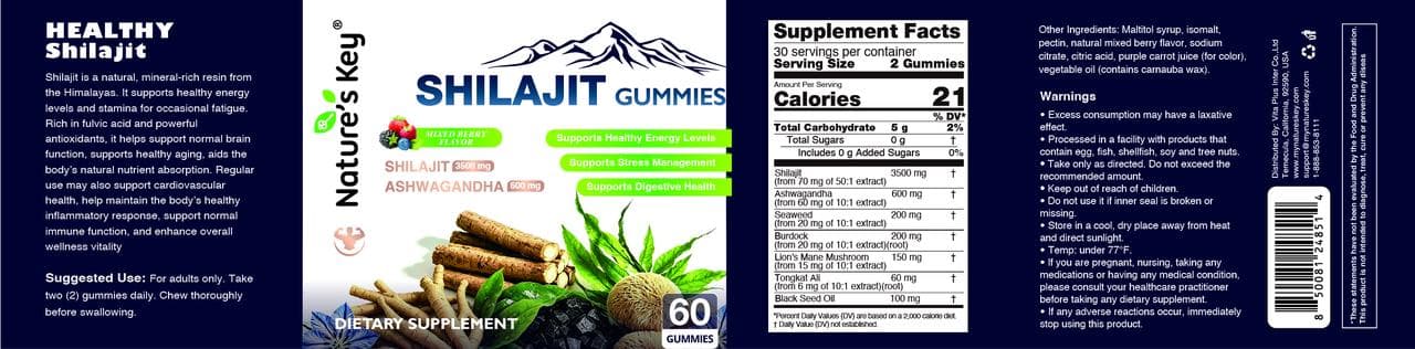 Nature’s Key Shilajit Oil-Infused Gummies（Coming Soon）