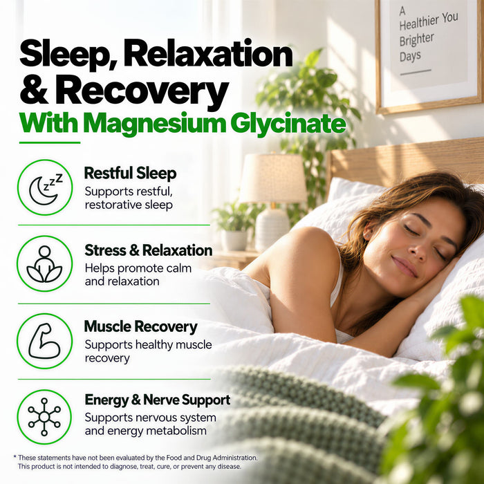 Magnesium Glycinate Capsules with Zinc, Vitamin D3 & B6, High Absorption, 60 Ct