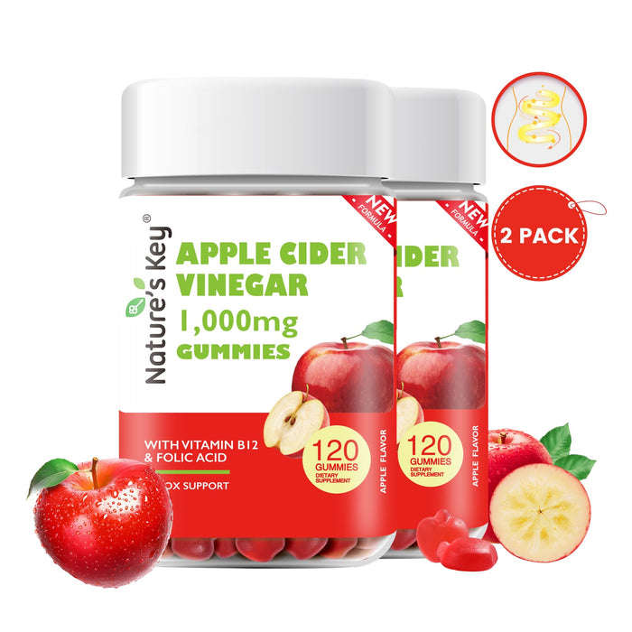 Apple Cider Vinegar Gummies 120 Count with Vitamin B6 B12
