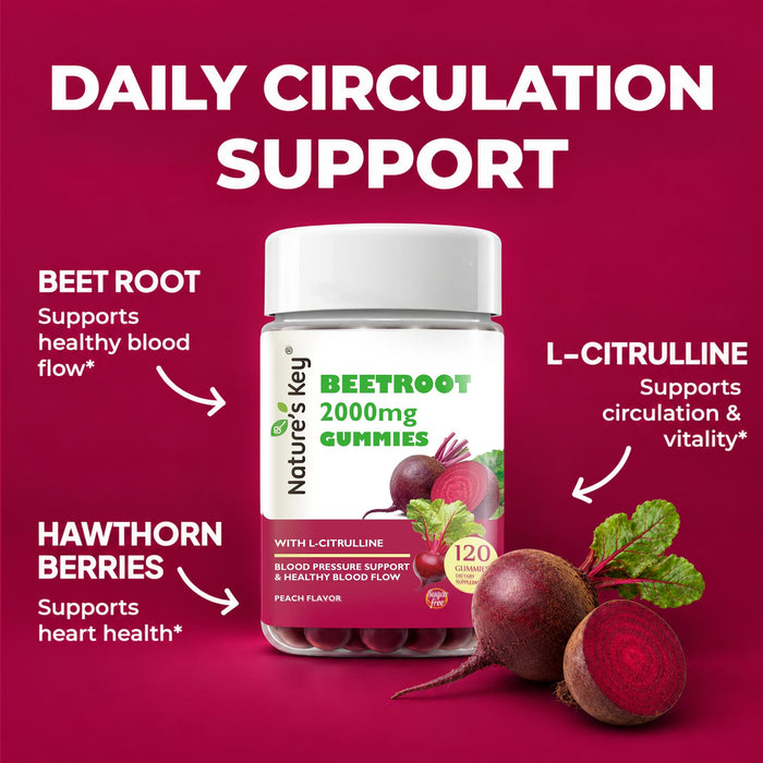 Beetroot Gummies 120 Count- 0g Added Sugar