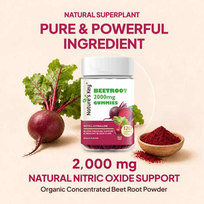 Beetroot Gummies 120 Count- 0g Added Sugar