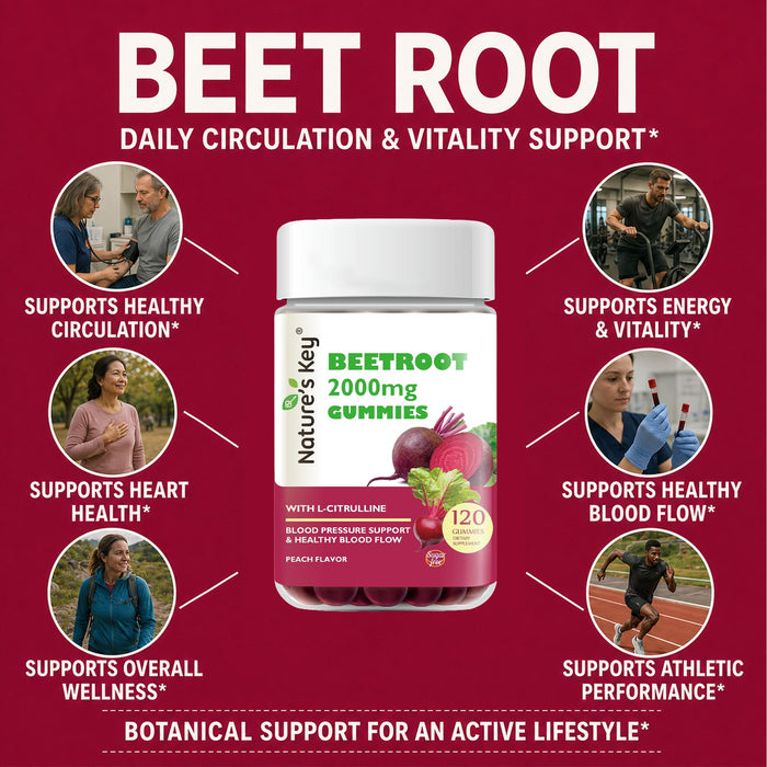 Beetroot Gummies 120 Count- 0g Added Sugar