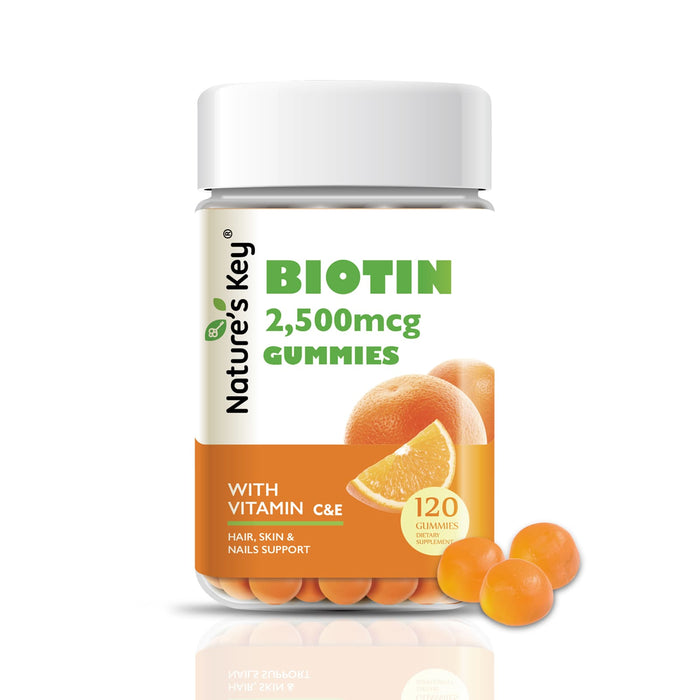 Biotin Gummies 120 Count with Vitamin C, and E