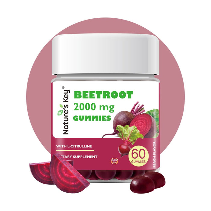 Beetroot Gummies for Daily Heart & Circulation Support 60 Count - 0g Added Sugar