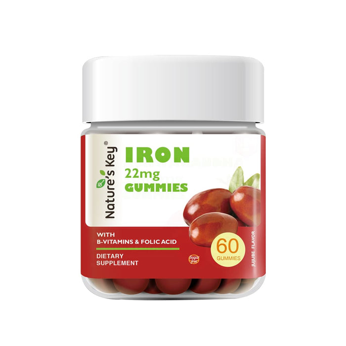 Iron Gummies Sugar Free with B-Vitamins & Folic Acid 60 Ct