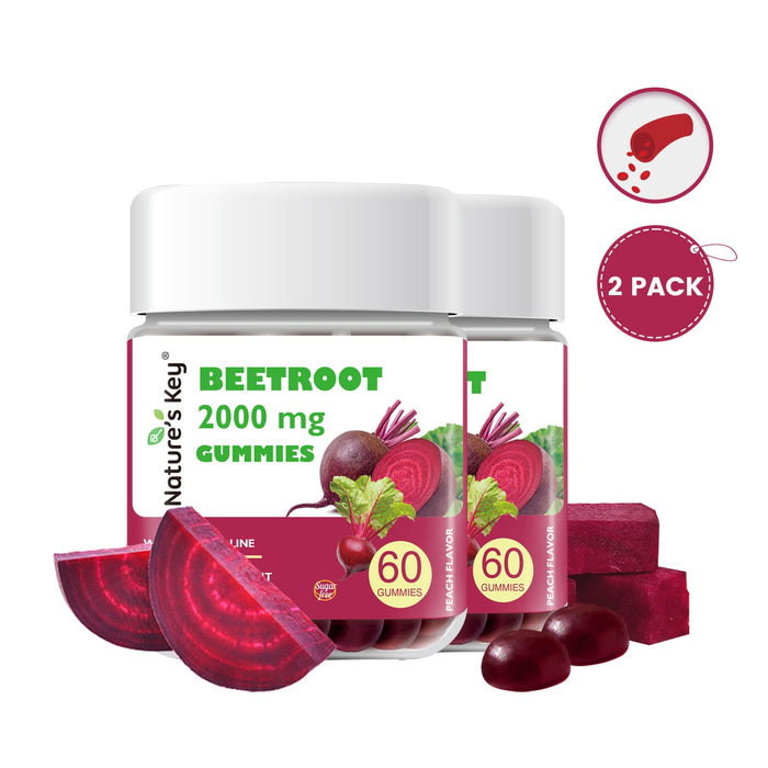 Beetroot Gummies for Daily Heart & Circulation Support 60 Count - 0g Added Sugar
