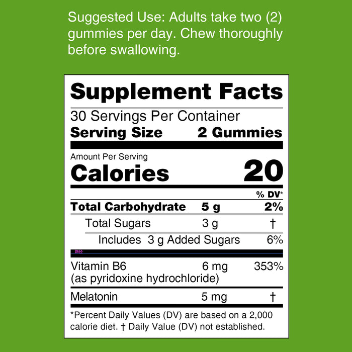 Melatonin Gummies with Vitamin B6 Pineapple Flavor 60Ct
