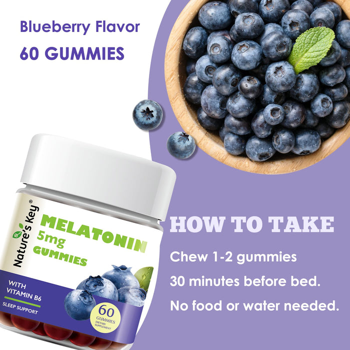 Melatonin Gummies 60 Count with Vitamin B6