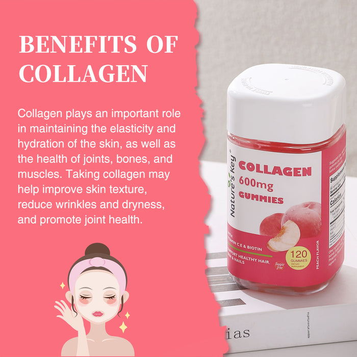 Collagen Gummies 120 Count with Vitamins C, and E