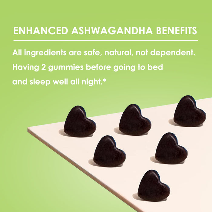 Ashwagandha Gummies 60 Count with Vitamin D2, Stress, Calm Mood & Cognition