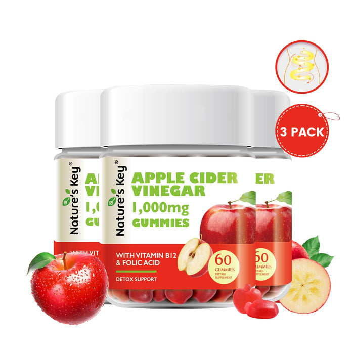Apple Cider Vinegar Gummies 60 Count with Vitamin B6 B12