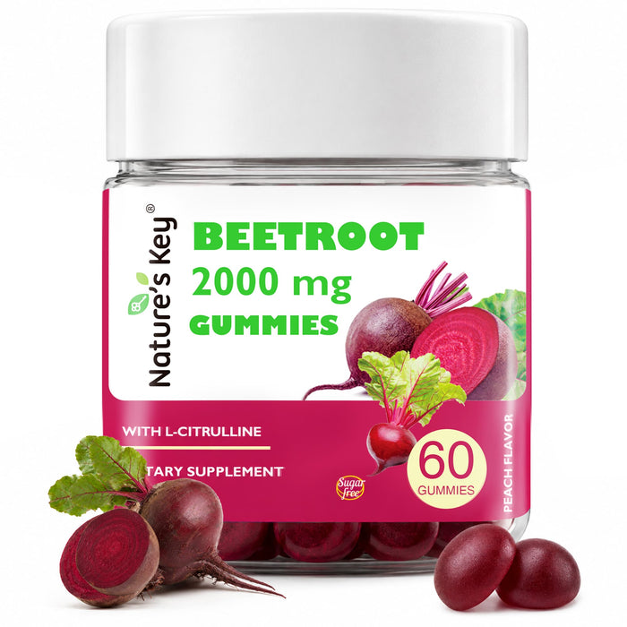 Beetroot Gummies with L-Citrulline & Hawthorn, Sugar Free, 60 Count