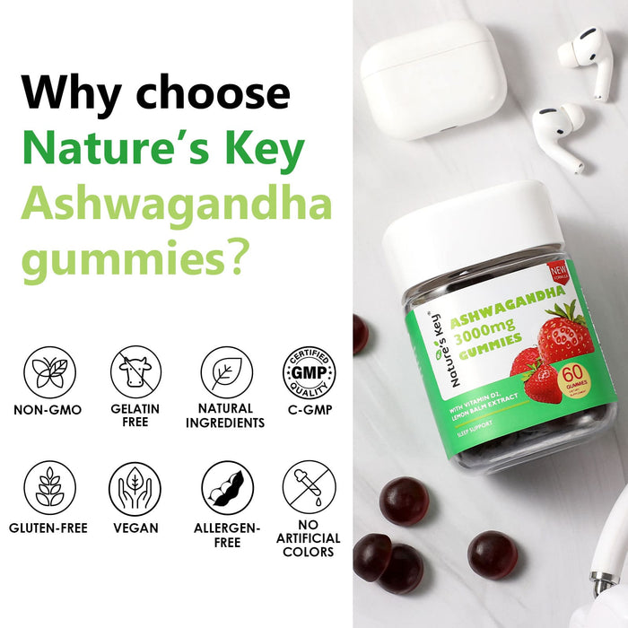 Ashwagandha Gummies 60 Count with Vitamin D2