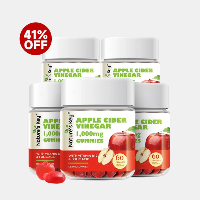 Bottles of Nature's Key Apple Cider Vinegar Gummies with 41% off
