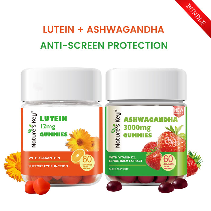 Lutein + Ashwagandha Gummies Eye & Stress Support Bundle  Protect Vision & Support Daily Calm