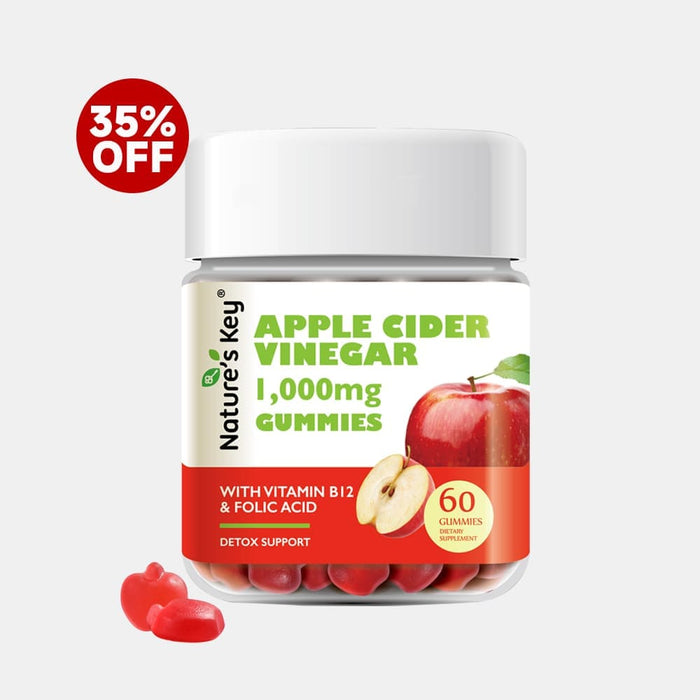 Nature's Key Apple Cider Vinegar gummies packaging with a 35% off 
