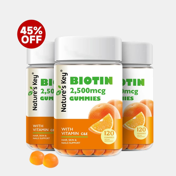 Nature's Key Biotin gummies with a 45% off