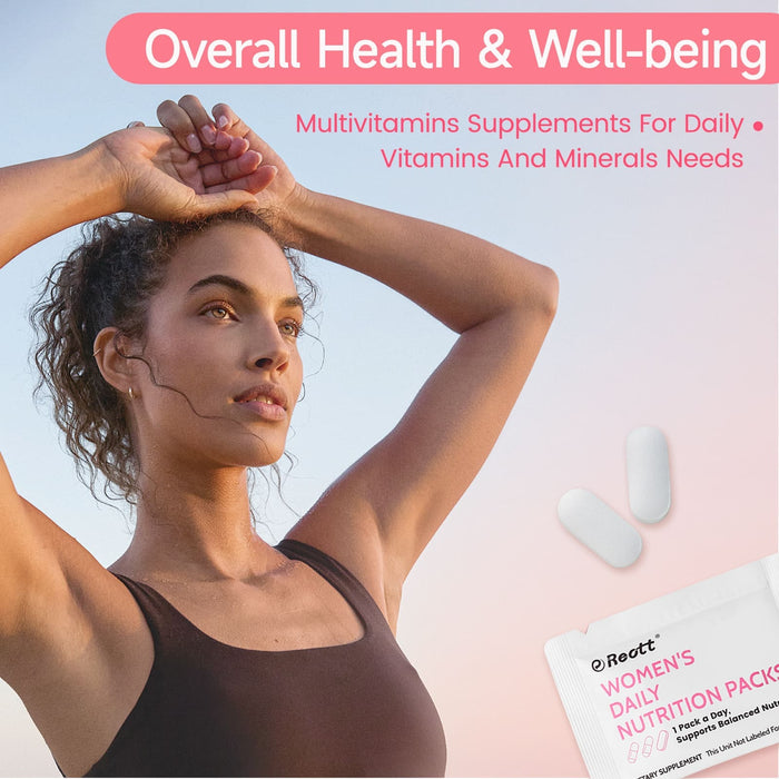 Reott Women's Daily Vitamin Packs with Collagen Peptide, PQQ, 4-IN-1 Multivitamins