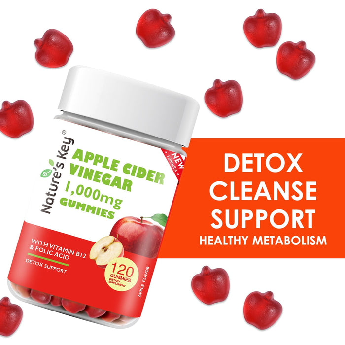 Apple Cider Vinegar Gummies 120 Count with Vitamin B6 B12