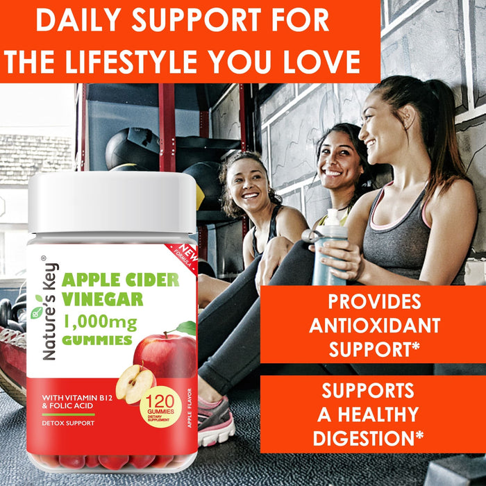 Apple Cider Vinegar Gummies 120 Count with Vitamin B6 B12
