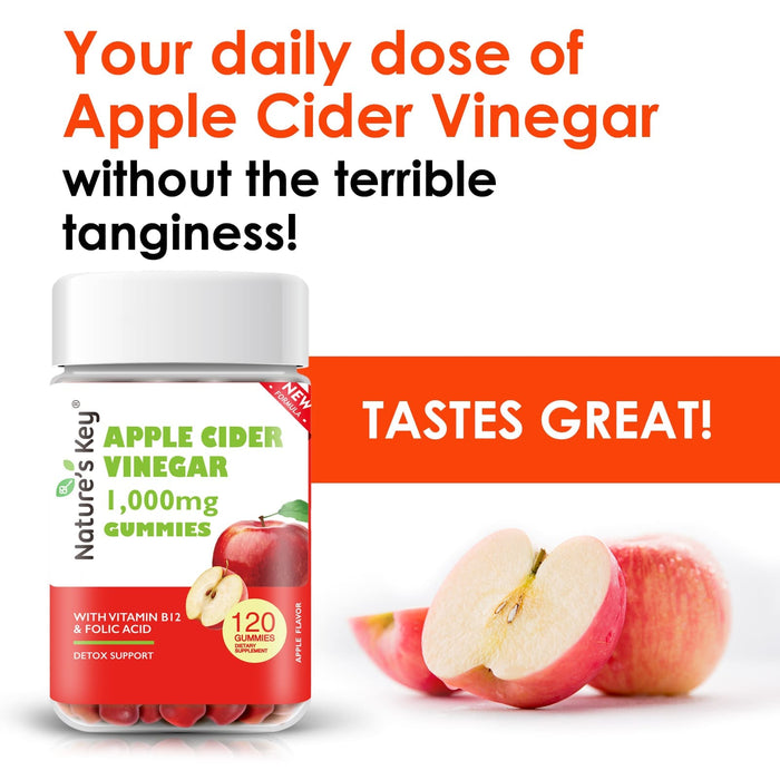 Apple Cider Vinegar Gummies 120 Count with Vitamin B6 B12