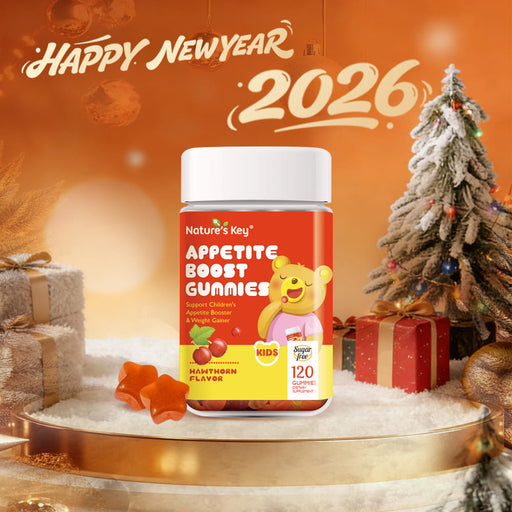 Nature's Key Appetite Boost Gummies jar with Happy New Year 2026