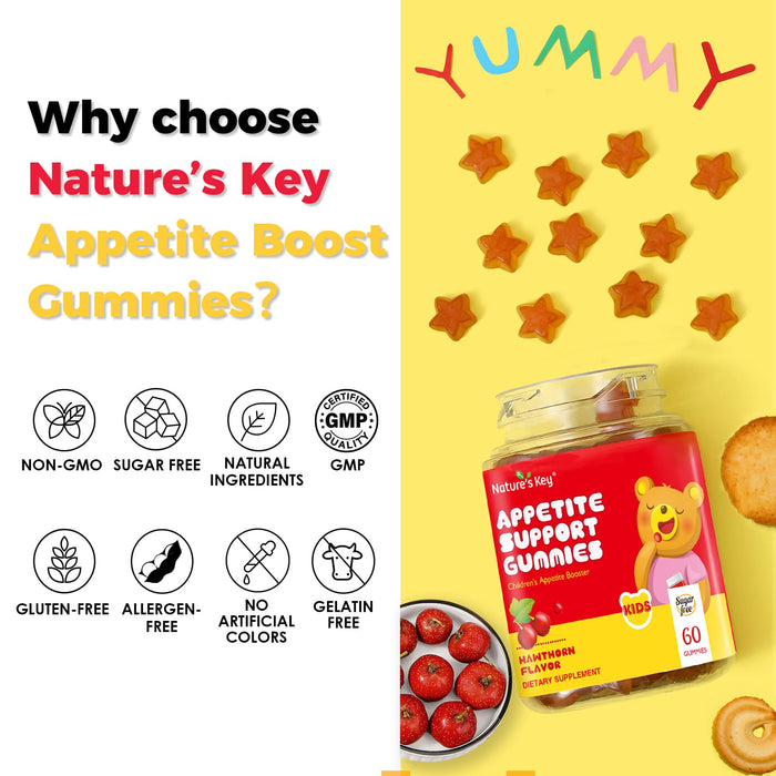 Appetite Booster Gummies Sugar Free 60 Count, Suitable for All Ages