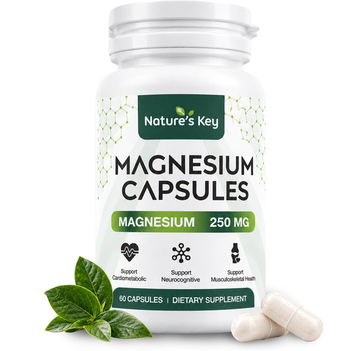 Magnesium Glycinate Capsules with Zinc, Vitamin D3 & B6, High Absorption, 60 Ct