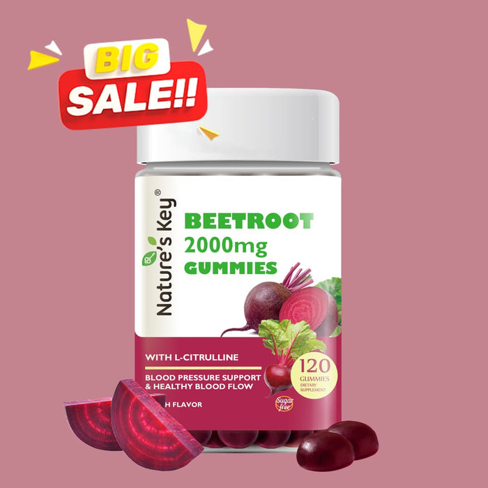 【BIG SALE】Beetroot Gummies 120 Count- 0g Added Sugar