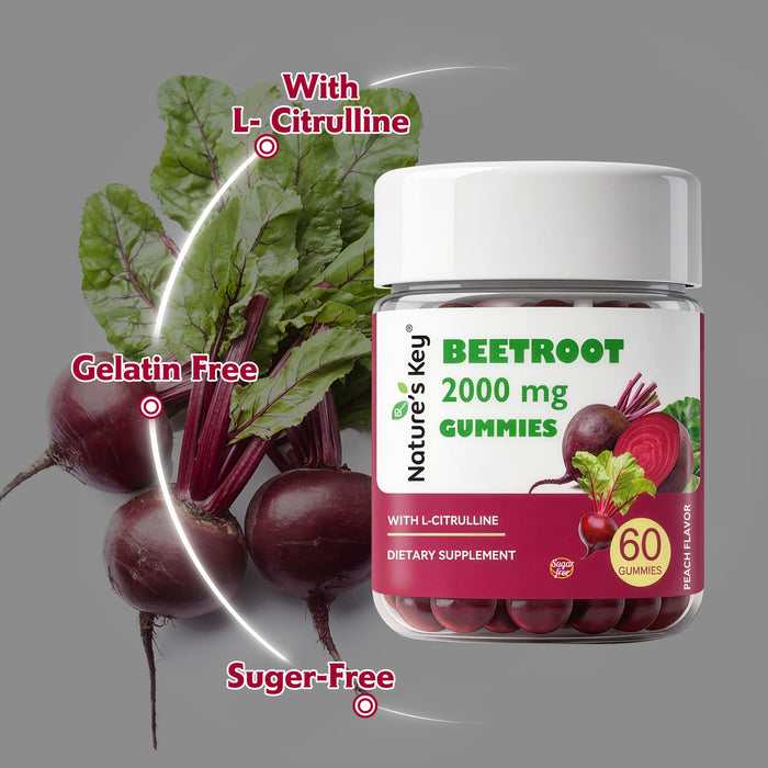Beetroot Gummies 60 Count- 0g Added Sugar