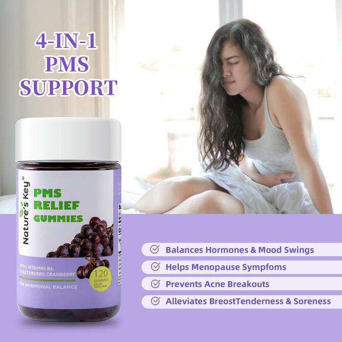 PMS Relief Gummies 120 Count with Vitamins B6